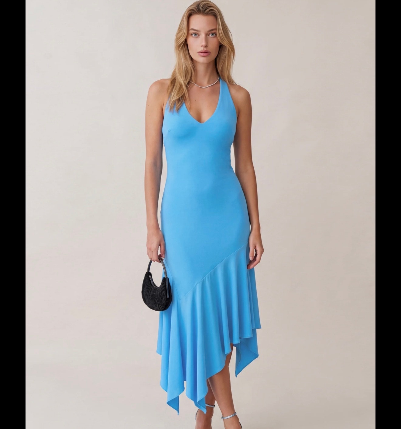 New O.P.T Sol Teal Asymmetrical Dress Sz 6
